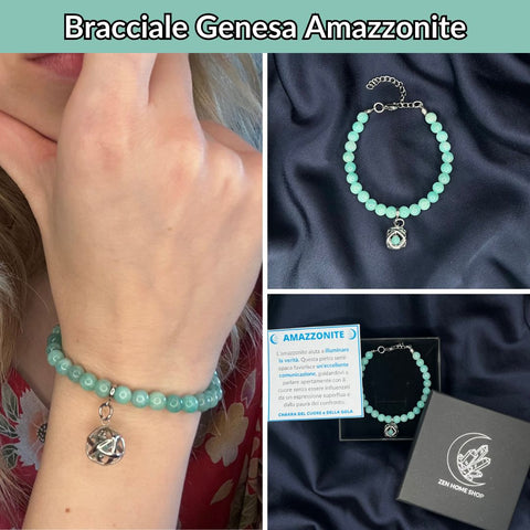 Bracciale con pietra naturale e ciondolo genesa - Zen Home