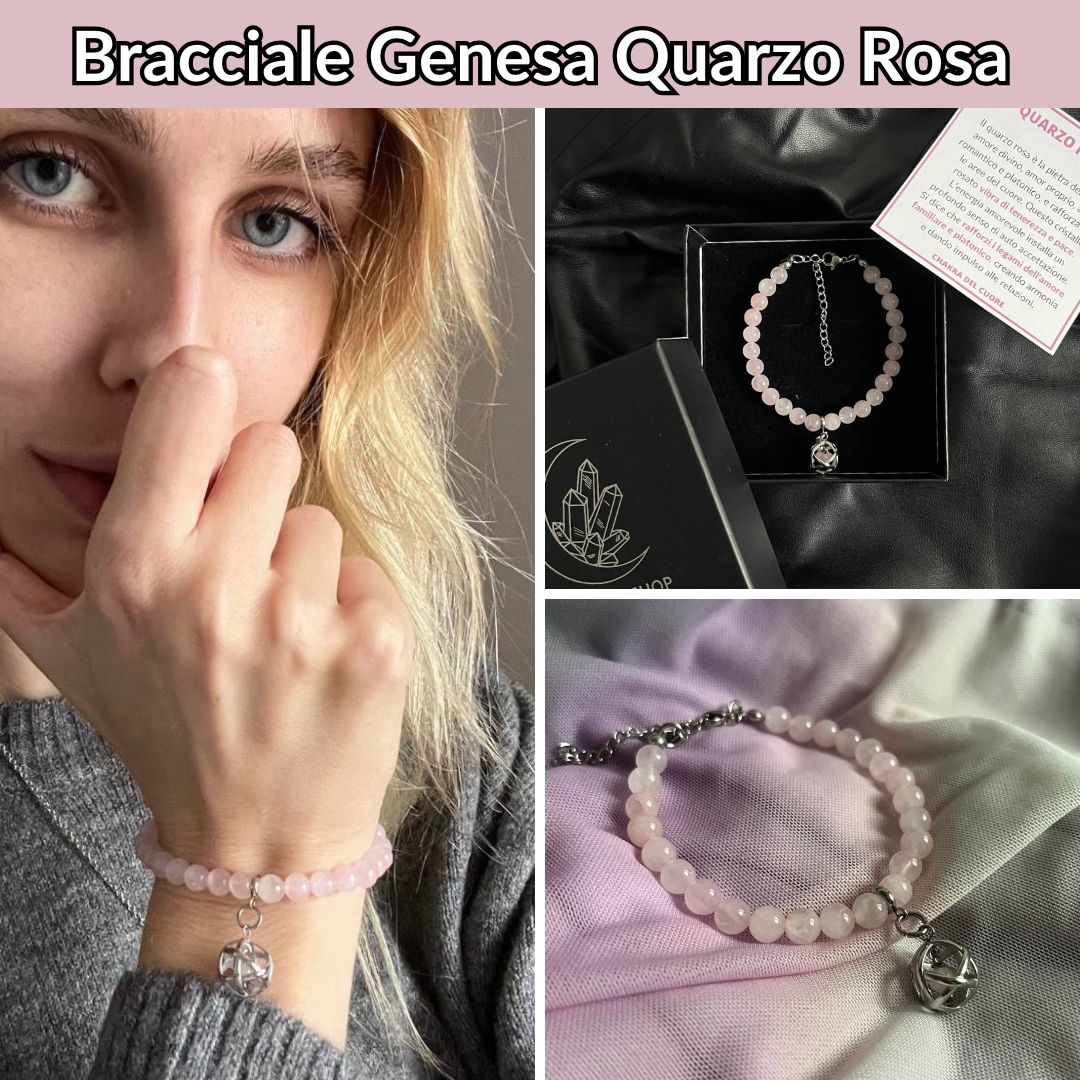 Bracciale con pietra naturale e ciondolo genesa - Zen Home
