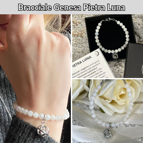 Bracciale con pietra naturale e ciondolo genesa - Zen Home