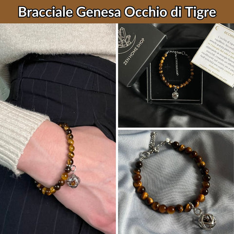 Bracciale con pietra naturale e ciondolo genesa - Zen Home