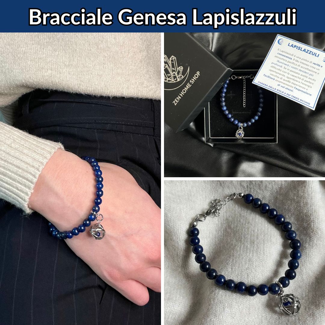 Bracciale con pietra naturale e ciondolo genesa - Zen Home