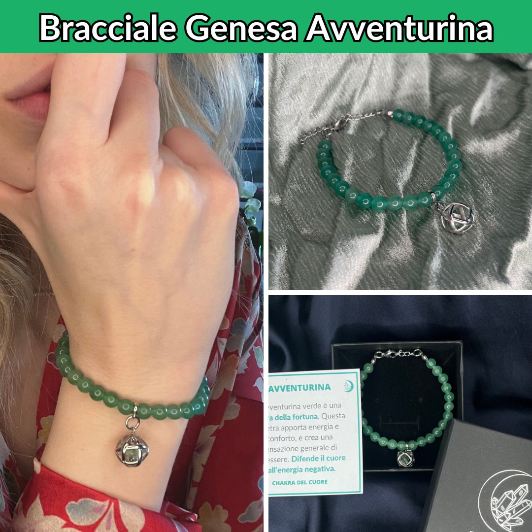 Bracciale con pietra naturale e ciondolo genesa - Zen Home