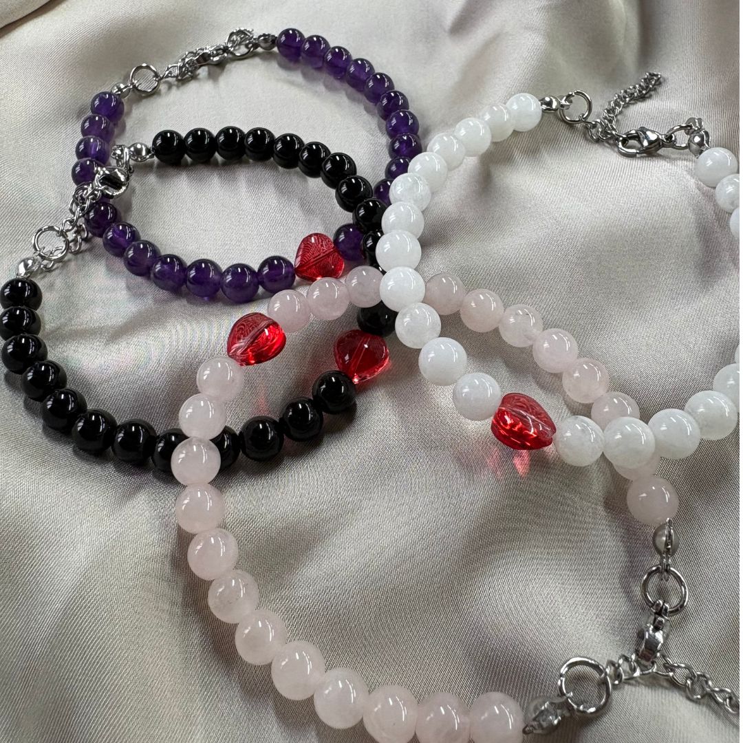 Bracciale Cuore con pietra naturale da 6mm - Zen Home