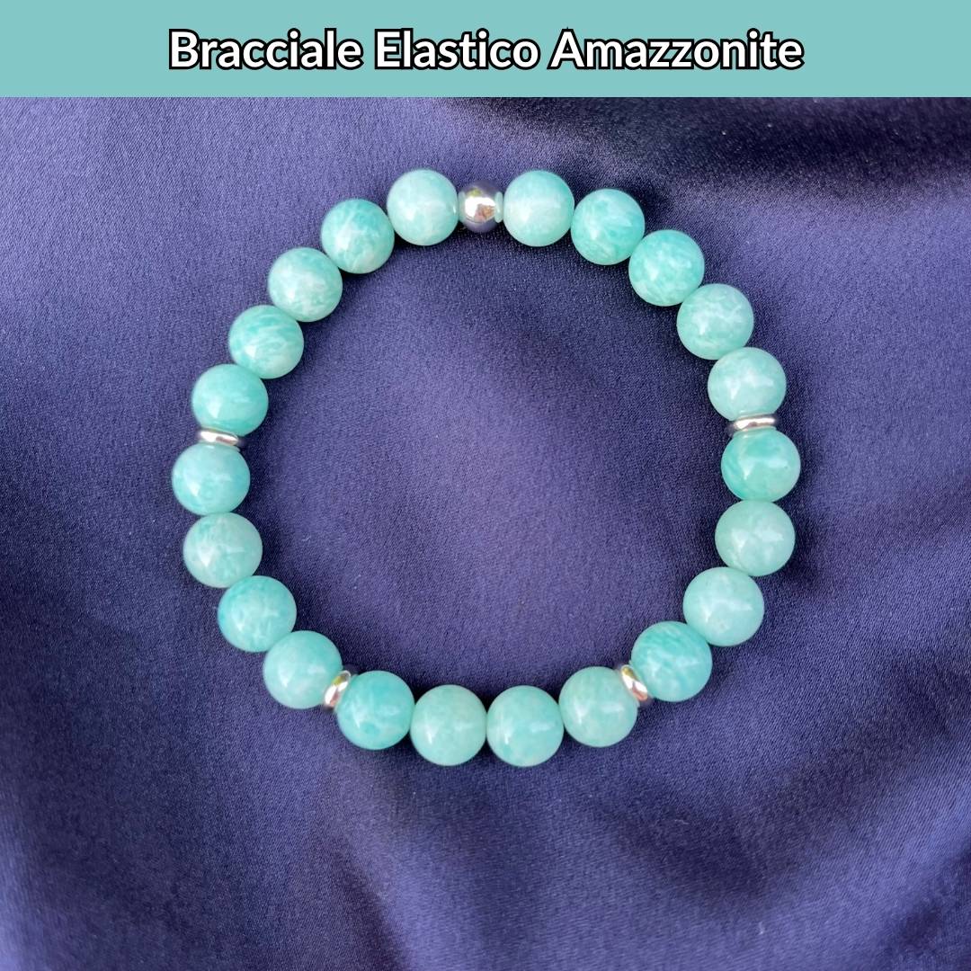 Bracciale elastico con pietra naturale Amazzonite - Zen Home