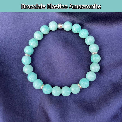 Bracciale elastico con pietra naturale Amazzonite - Zen Home