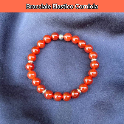Bracciale elastico con pietra naturale Corniola - Zen Home