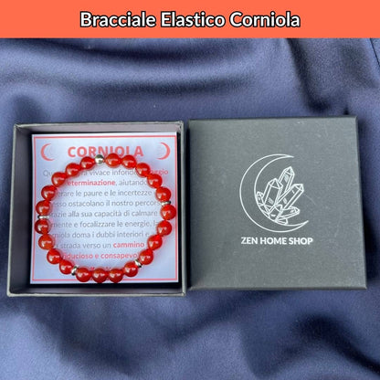 Bracciale elastico con pietra naturale Corniola - Zen Home