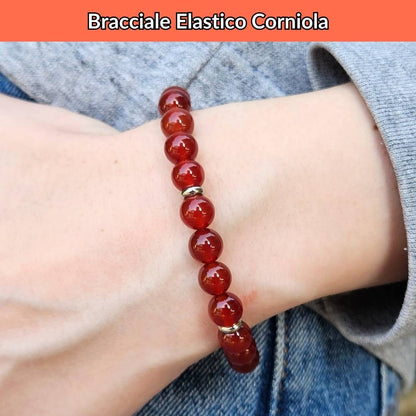Bracciale elastico con pietra naturale Corniola - Zen Home