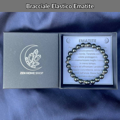 Bracciale elastico con pietra naturale Ematite - Zen Home