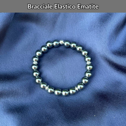 Bracciale elastico con pietra naturale Ematite - Zen Home