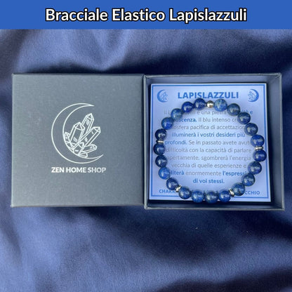 Bracciale elastico con pietra naturale Lapislazzuli - Zen Home
