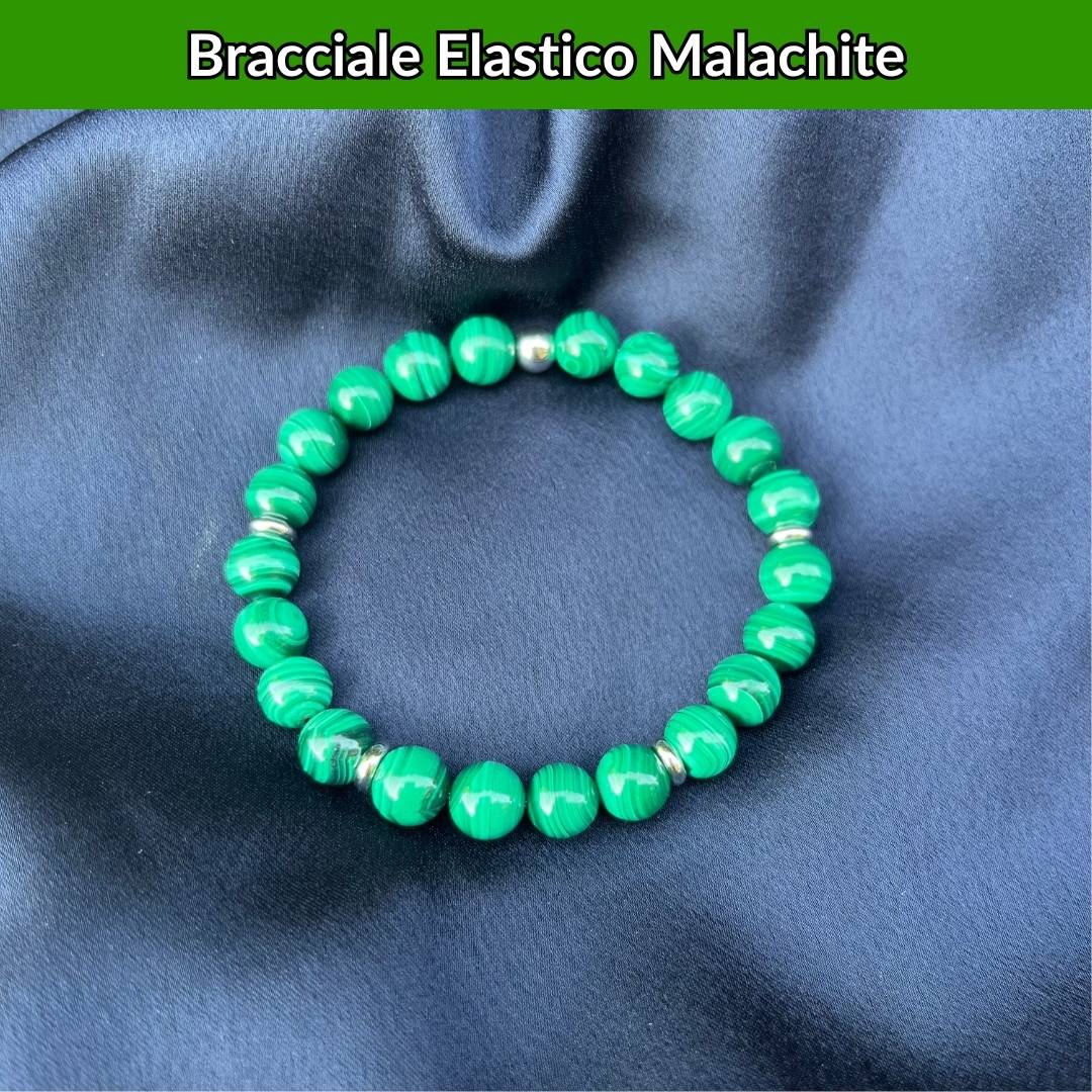 Bracciale elastico con pietra naturale Malachite - Zen Home