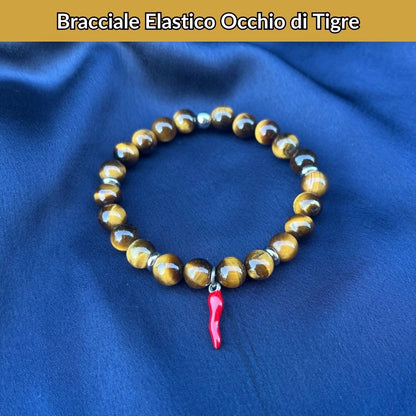Bracciale elastico con pietra naturale Occhio di Tigre - Zen Home