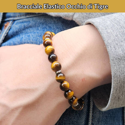 Bracciale elastico con pietra naturale Occhio di Tigre - Zen Home
