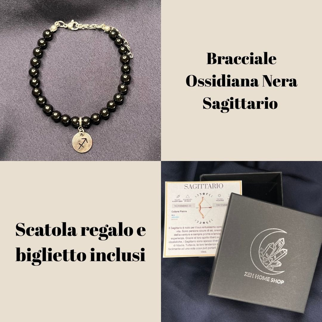 Bracciale in pietra naturale da 6mm e segno zodiacale - Zen Home