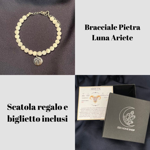 Bracciale in pietra naturale da 6mm e segno zodiacale - Zen Home