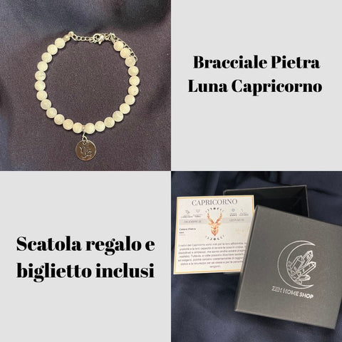 Bracciale in pietra naturale da 6mm e segno zodiacale - Zen Home