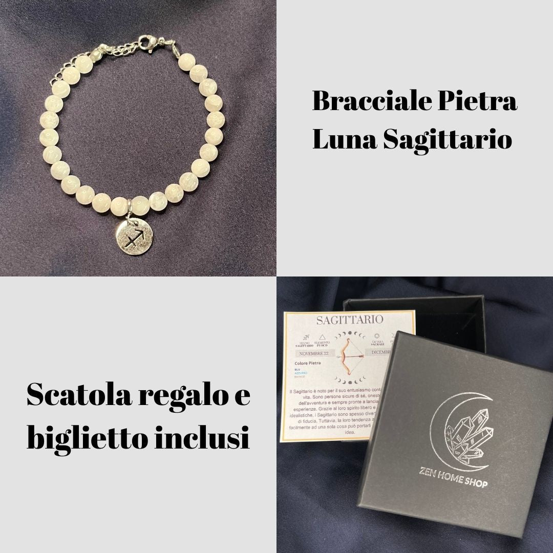 Bracciale in pietra naturale da 6mm e segno zodiacale - Zen Home