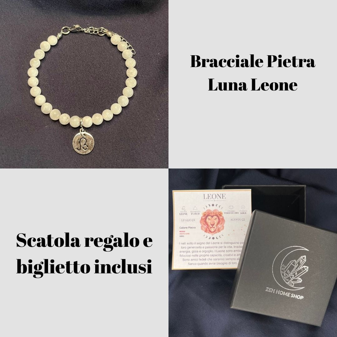 Bracciale in pietra naturale da 6mm e segno zodiacale - Zen Home