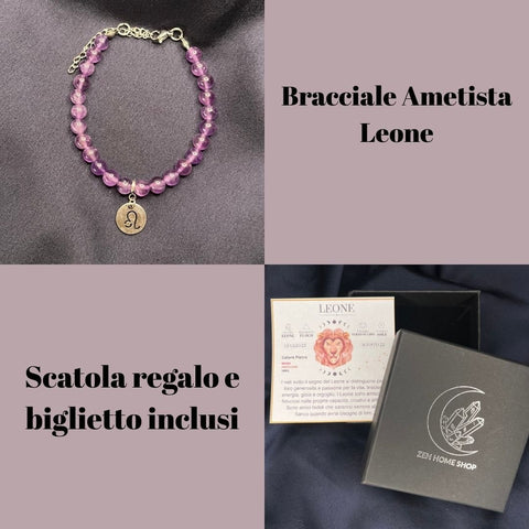 Bracciale in pietra naturale da 6mm e segno zodiacale - Zen Home
