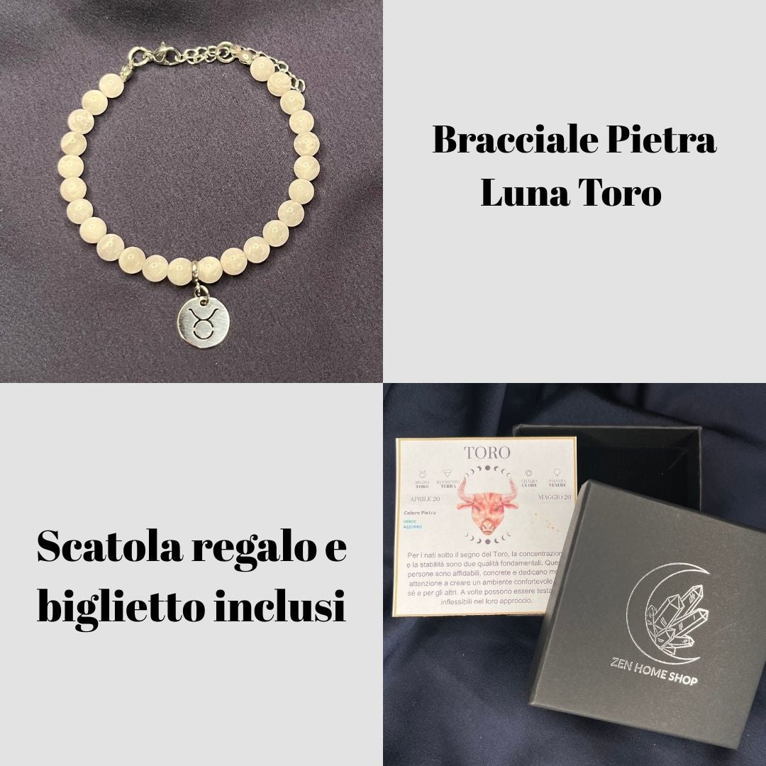 Bracciale in pietra naturale da 6mm e segno zodiacale - Zen Home
