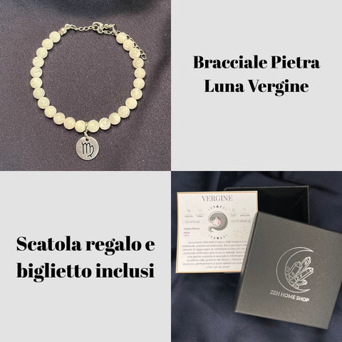 Bracciale in pietra naturale da 6mm e segno zodiacale - Zen Home