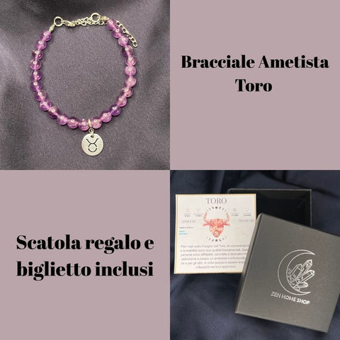 Bracciale in pietra naturale da 6mm e segno zodiacale - Zen Home
