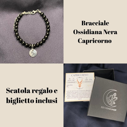 Bracciale in pietra naturale da 6mm e segno zodiacale - Zen Home