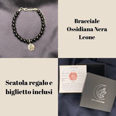 Bracciale in pietra naturale da 6mm e segno zodiacale - Zen Home