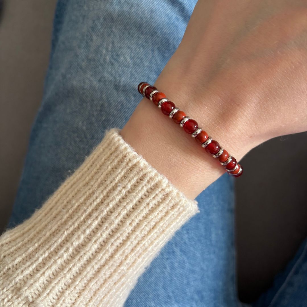 Bracciale Pianeta Marte con Diaspro Rosso e Corniola - Zen Home