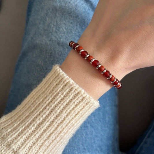Bracciale Pianeta Marte con Diaspro Rosso e Corniola - Zen Home