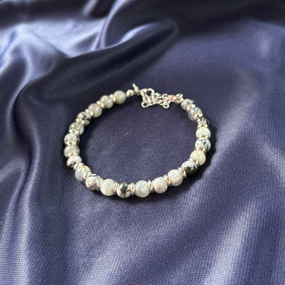 Bracciale Pianeta Mercurio con Ossidiana Fiocco di Neve e Labradorite - Zen Home