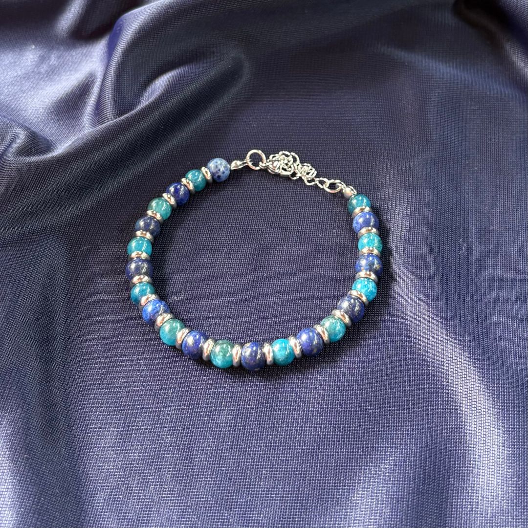 Bracciale Pianeta Nettuno con Lapislazzuli e Apatite Blu - Zen Home