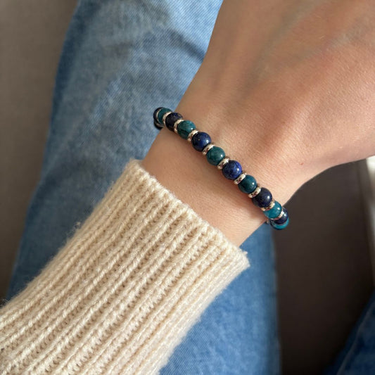 Bracciale Pianeta Nettuno con Lapislazzuli e Apatite Blu - Zen Home