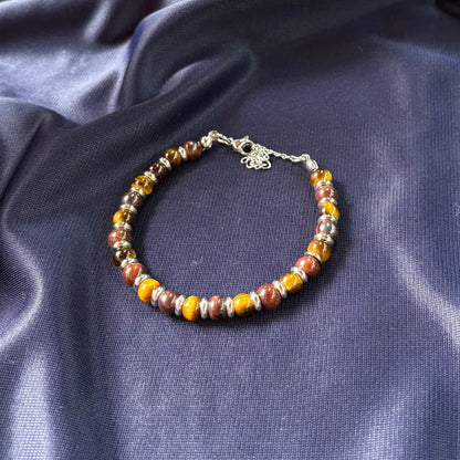 Bracciale Pianeta Plutone con Occhio di Tigre e Occhio di Bue - Zen Home