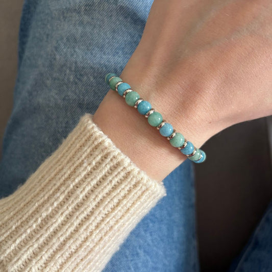 Bracciale Pianeta Urano con Angelite e Amazzonite - Zen Home