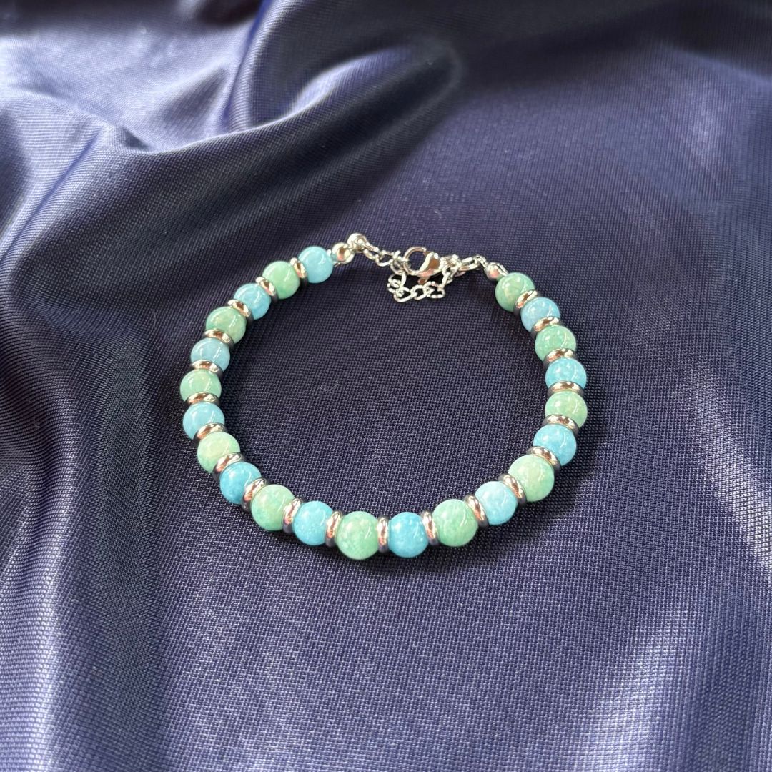 Bracciale Pianeta Urano con Angelite e Amazzonite - Zen Home