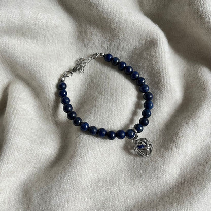 Bracciale Regolabile Ciondolo Genesa in acciaio inossidabile con pietra naturale Lapislazzuli - Zen Home