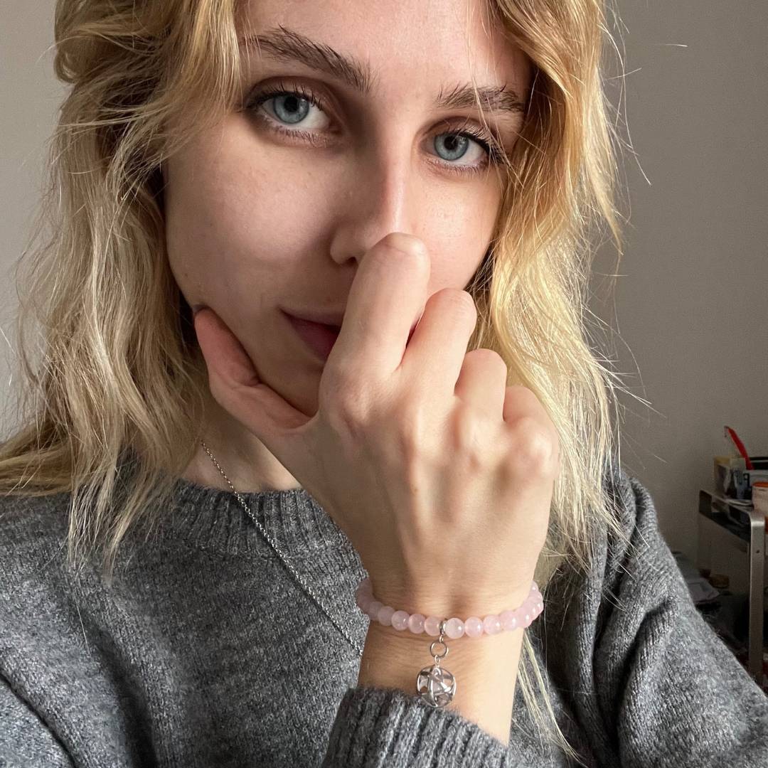 Bracciale Catena Reiki Guarigione Donna Ragazza Perle Tonde - Foto 9