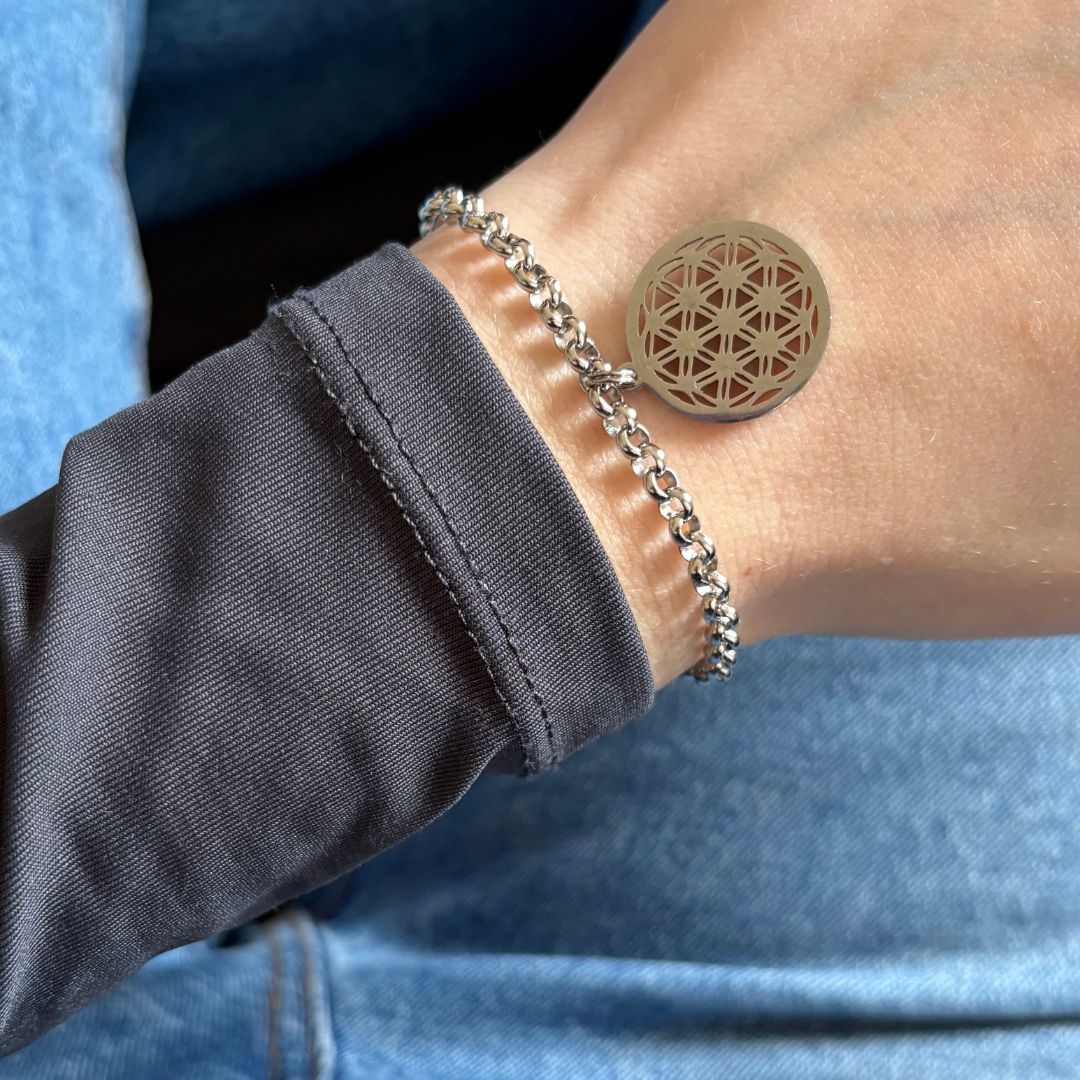 Bracciale Regolabile Fiore della Vita (Acciaio Inossidabile) - Zen Home