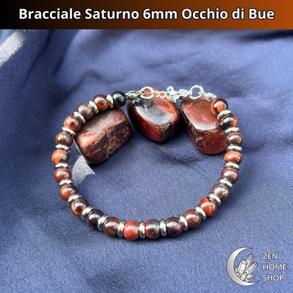 Bracciale Saturno con pietre naturali Occhio di bue da 6 mm - Zen Home