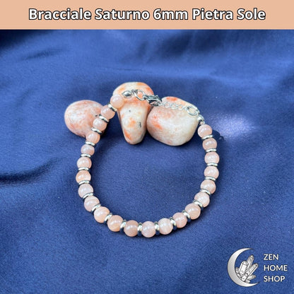 Bracciale Saturno con pietre naturali pietra sole da 6 mm - Zen Home