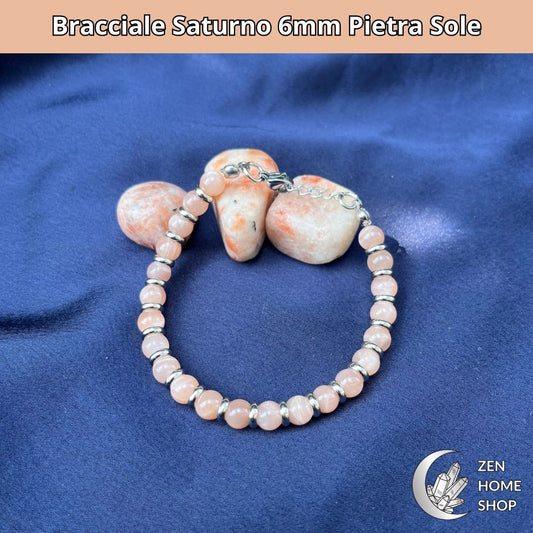 Bracciale Saturno con pietre naturali pietra sole da 6 mm - Zen Home