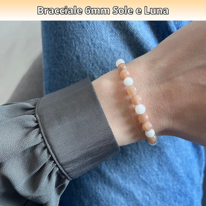 Bracciale Terra 6mm Pietra sole e luna - Zen Home