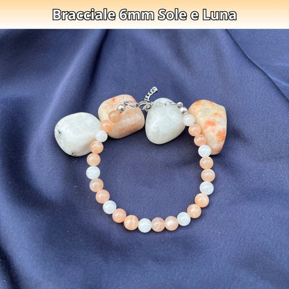 Bracciale Terra 6mm Pietra sole e luna - Zen Home