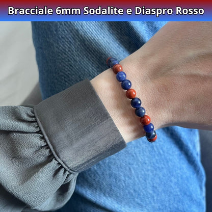 Bracciale Terra 6mm Sodalite e Diaspro rosso - Zen Home
