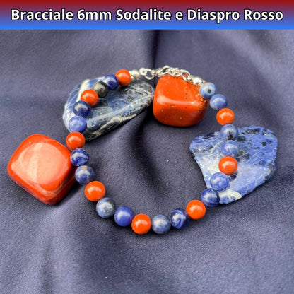 Bracciale Terra 6mm Sodalite e Diaspro rosso - Zen Home