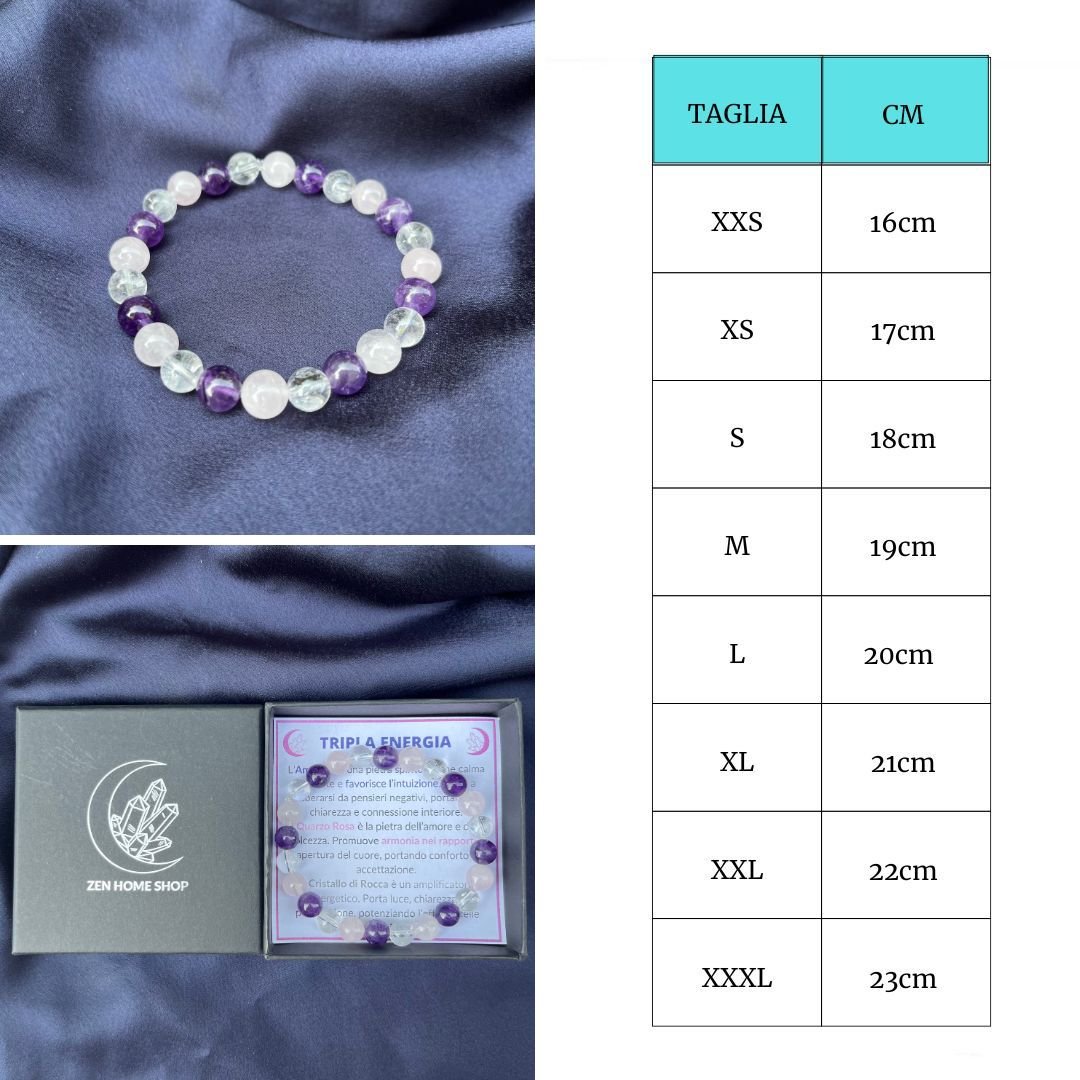 Bracciale Tripla Energia Naturale in acciaio inossidabile - Zen Home