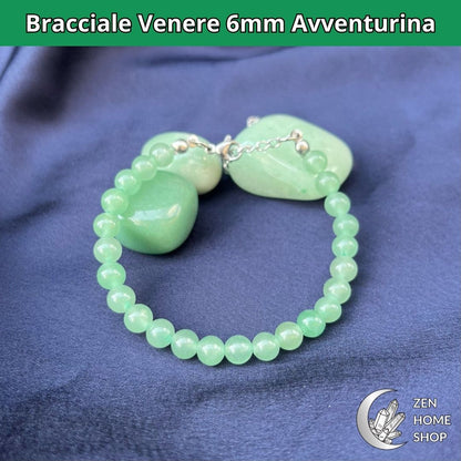 Bracciale Venere con pietre naturali Avventurina Verde da 6 mm - Zen Home