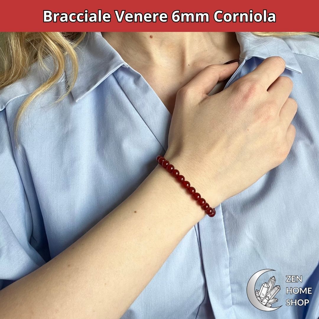 Bracciale Venere con pietre naturali Corniola da 6 mm - Zen Home